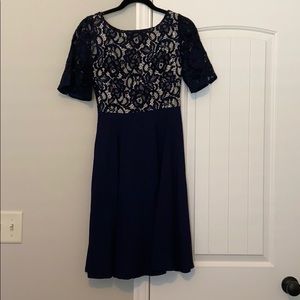 Navy dress with lace